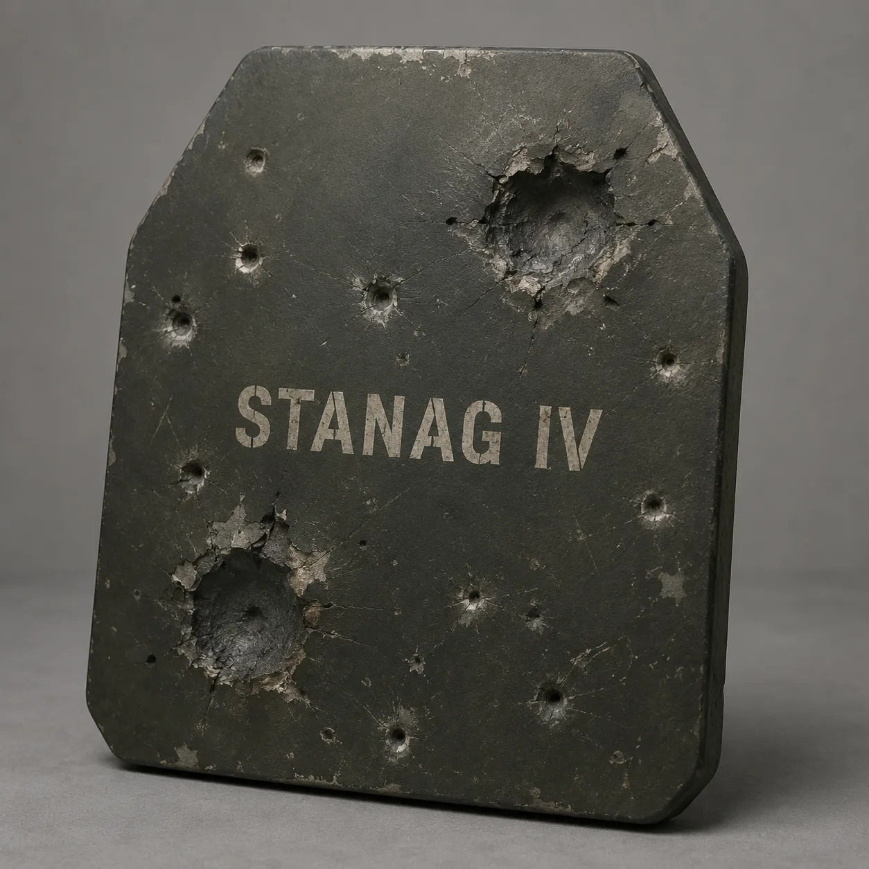 Оклопна плоча STANAG IV након балистичких погодака